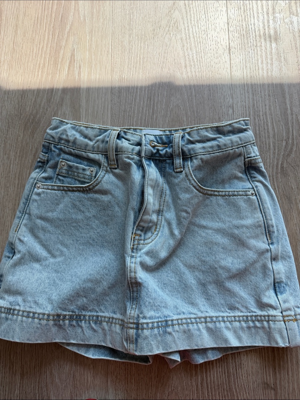 Princess Polly Light Blue Denim Mini Skort